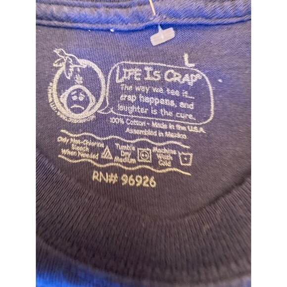 Life is Crap Blue Speeder Cop Police T Shirt Short Sleeve Size Large - Picture 3 of 5